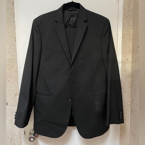 Ralph Lauren Pinstripe Black Suit 20R